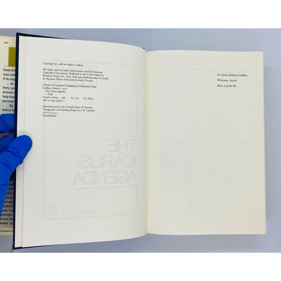 Robert Ludlum The Icarus Agenda  First Edition  1988  Hardcover w/Dust Jacket - Picture 6 of 11